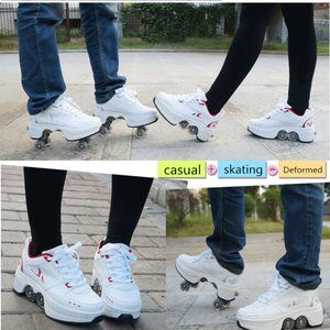 Deformation Parkour Shoes Four wheels Rounds